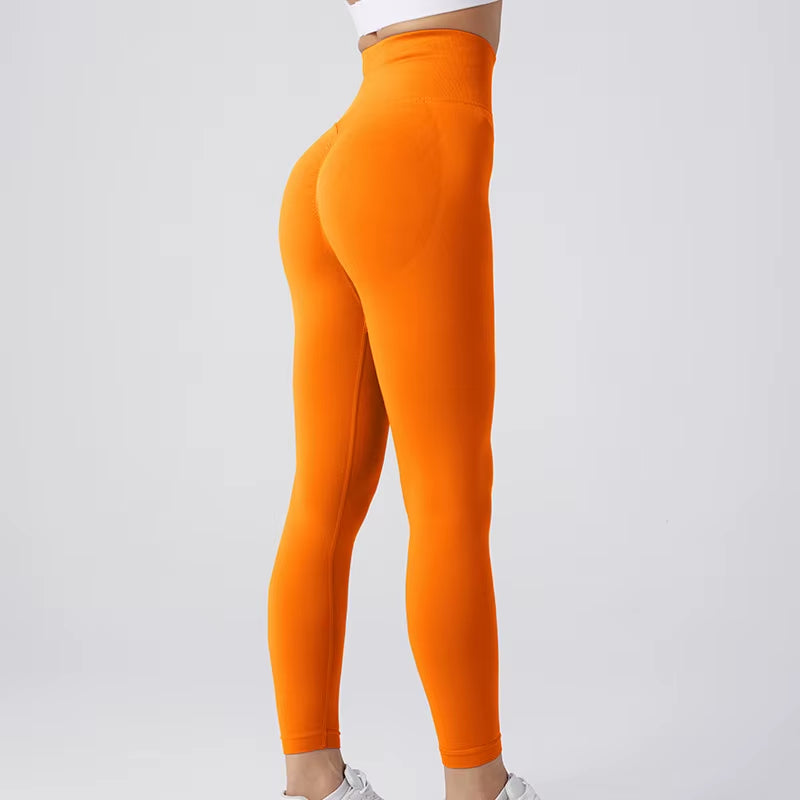 Nylon Gym Leggings Yoga Women'S Pants Tight Sports Pants High Waist Elastic Breathable Thick Not See through 19 Colors