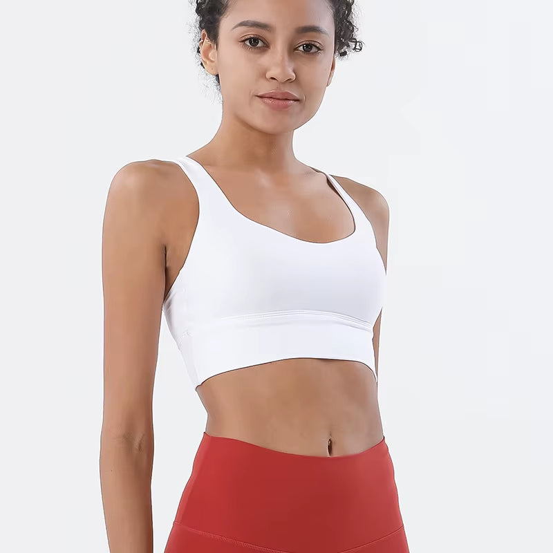 Nylon Yoga Bra Women'S Bra Women'S Tube Top Breathable Sports Top Sexy Bralette Solid Push up Top Women 7 Colors